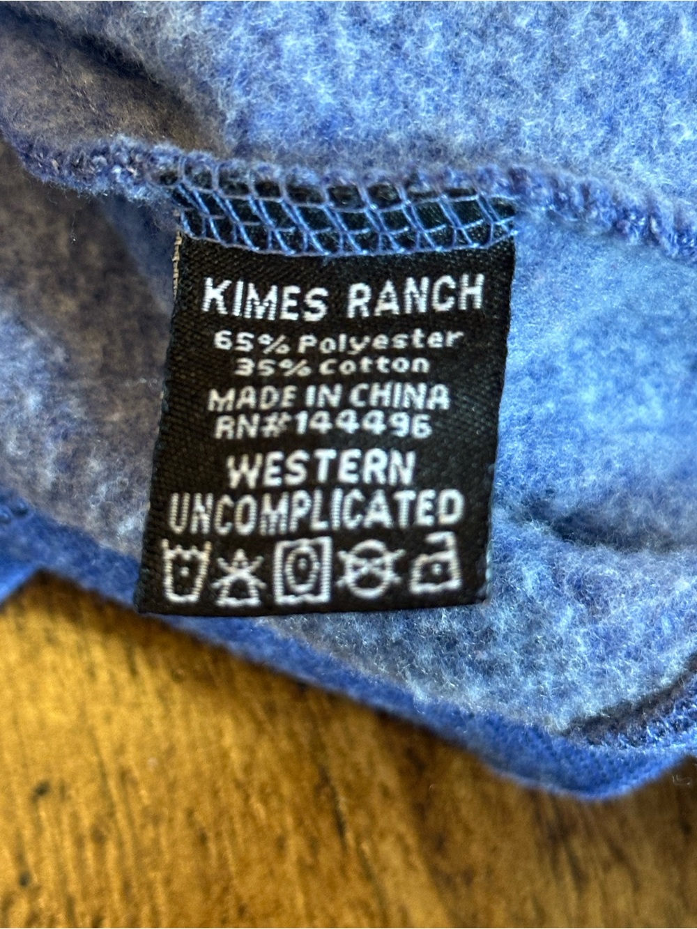 Kimes Ranch |  Women's North Star Logo Hoodie Marine Blue Heather, Size XXL - Picture 7 of 9